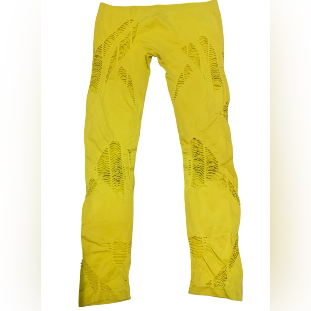 Stella McCartney x Adidas Neon Yellow Distressed Tights